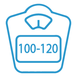 Waage mit einer Anzeige von 100 bis 120, um Gewicht oder Messwerte darzustellen
