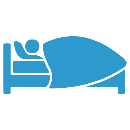 Person schläft im Bett ohne Schwitzen, um einen normalen Schlafzustand zu zeigen